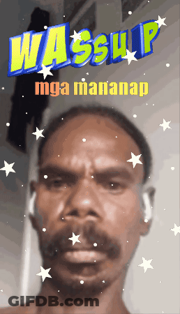 A Man With A Beard Is Surrounded By Stars And Says Wassup GIF