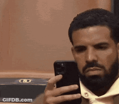 A Man With A Beard Is Taking A Selfie With A Cell Phone . GIF