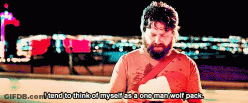 A Man With A Beard Is Talking About Being A One Man Wolf Pack GIF