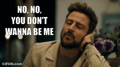 A Man With A Beard Is Talking On A Cell Phone And Says No No You Don T Wanna Be Me GIF