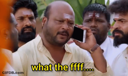 Bearded Man Talking On Phone Says What The Fff GIF