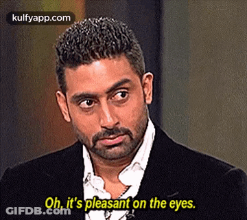 A Man With A Beard Is Talking To Someone And Says `` Oh , It 'S Pleasant On The Eyes . '' GIF