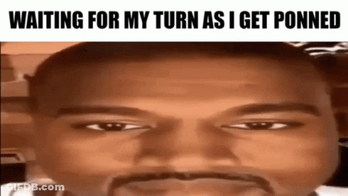 A Man With A Beard Is Waiting For His Turn As He Gets Ponned . GIF
