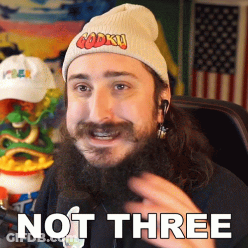A Man With A Beard Is Wearing A Beanie That Says Godku On It GIF