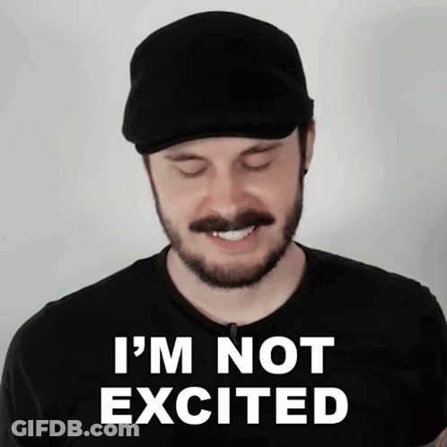 Bearded Man In Black Hat Smiling With I Not Excited GIF