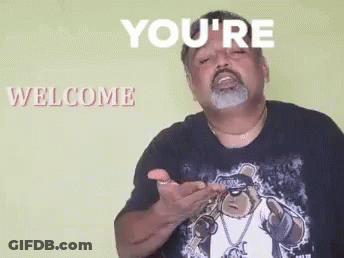 A Man With A Beard Is Wearing A Black Shirt With A Picture Of A Bear On It . GIF