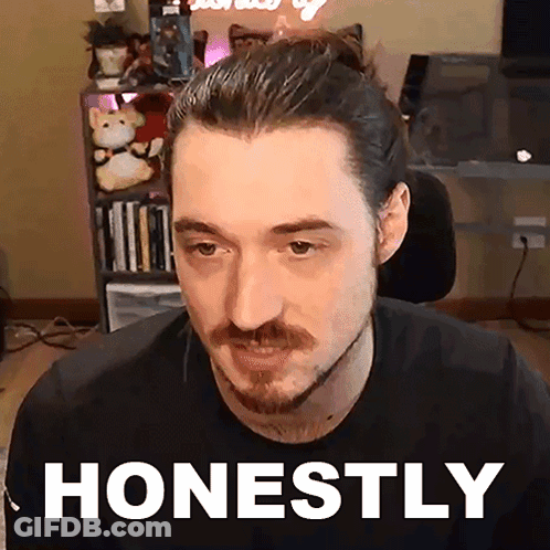 Man With Beard Wearing Black Shirt Honestly Text GIF