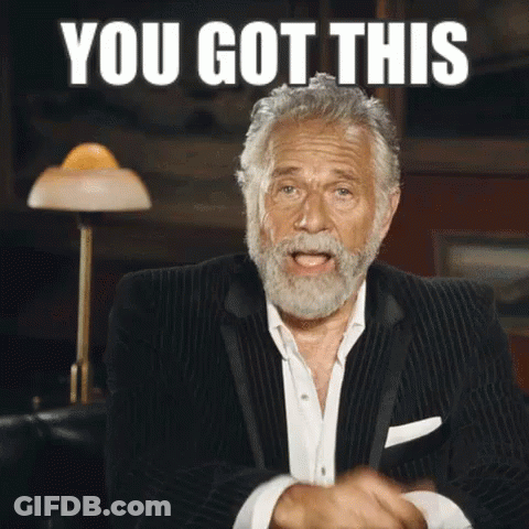 A Man With A Beard Is Wearing A Black Suit And Says You Got This GIF