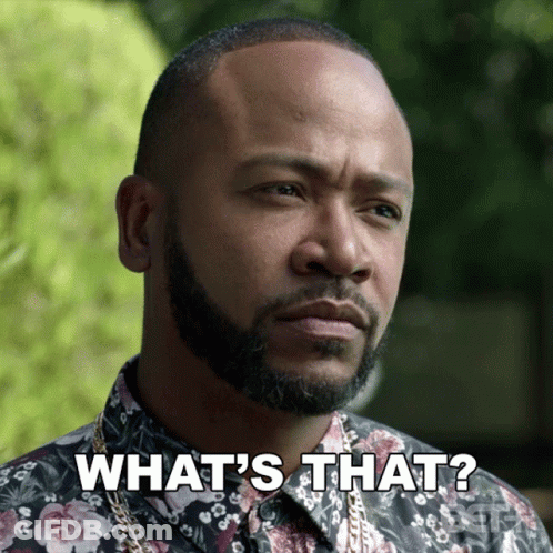 A Man With A Beard Is Wearing A Floral Shirt And Says What 'S That GIF