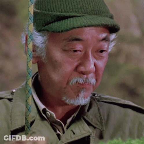A Man With A Beard Is Wearing A Green Hat And Gloves GIF