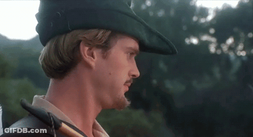 A Man With A Beard Is Wearing A Green Robin Hood Hat GIF