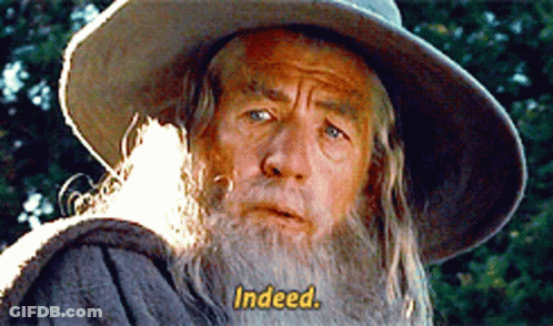 A Man With A Beard Is Wearing A Hat And Says " Indeed " GIF