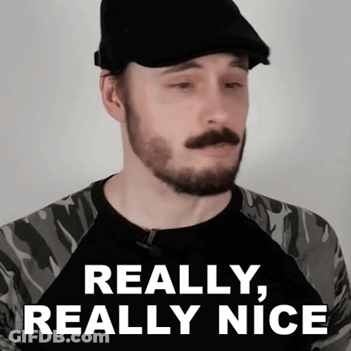 Man With Beard Wearing Hat Saying Really Really Nice GIF