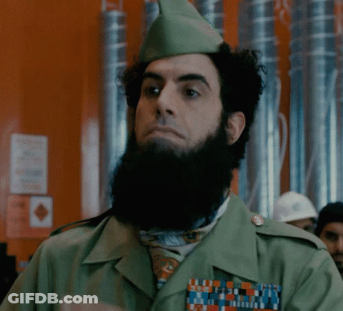 Man With Beard In Military Uniform And Hat GIF