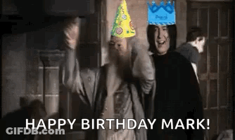 A Man With A Beard Is Wearing A Party Hat And A Birthday Crown . GIF