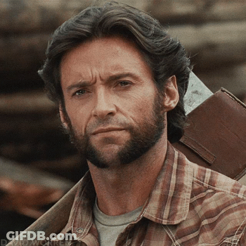 A Man With A Beard Is Wearing A Plaid Shirt And Holding An Axe On His Shoulder GIF