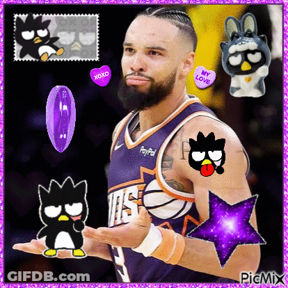A Man With A Beard Is Wearing A Purple Jersey With Paypal On It GIF
