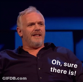 A Man With A Beard Is Wearing A Shirt That Says Oh Sure There Is GIF
