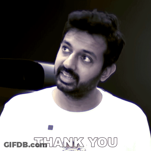 A Man With A Beard Is Wearing A Shirt That Says Thank You GIF