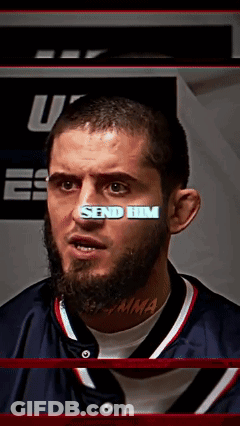 A Man With A Beard Is Wearing A Ufc Jersey And Has The Words Send Him On His Face GIF