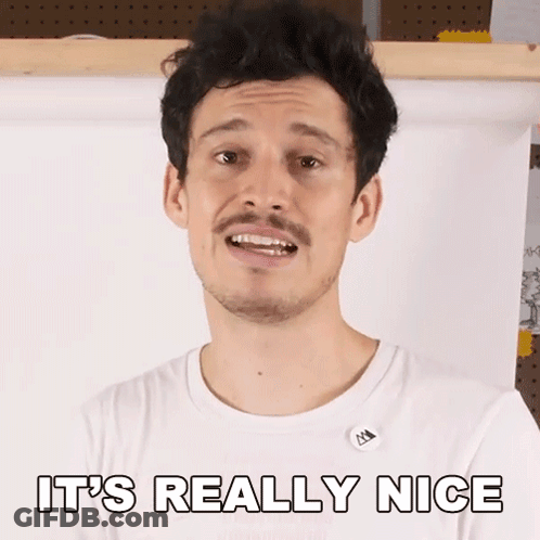 A Man With A Beard Is Wearing A White Shirt And Says It 'S Really Nice . GIF