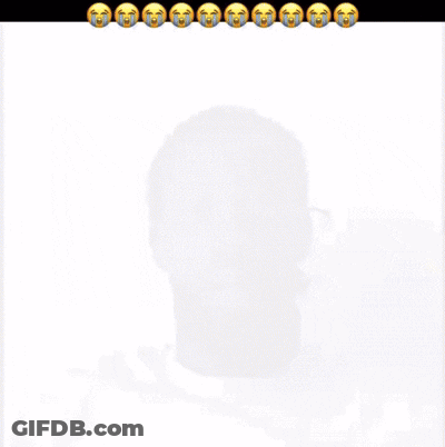 A Man With A Beard Is Wearing A White Shirt With An Apple Logo On The Front GIF