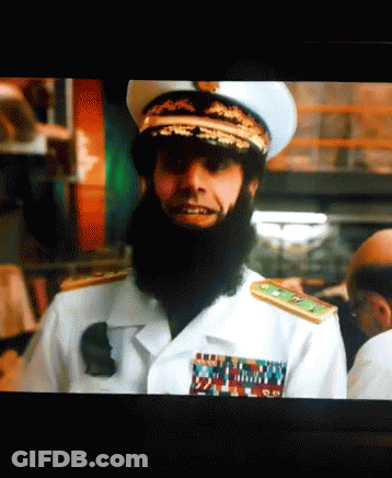 Bearded Man In White Uniform With Gold Hat GIF