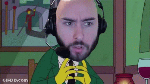 A Man With A Beard Is Wearing Headphones And Holding A Glass Of Wine GIF