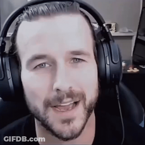 Bearded Man Wearing Headphones Smiling GIF