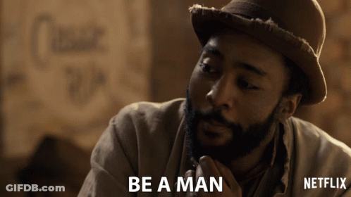 A Man With A Beard Says Be A Man In A Netflix Ad GIF