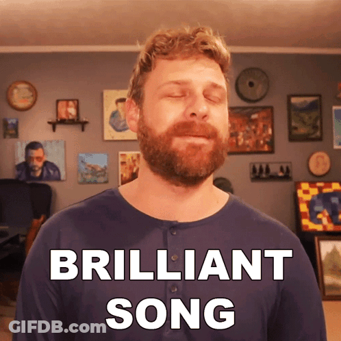 A Man With A Beard Says Brilliant Song GIF