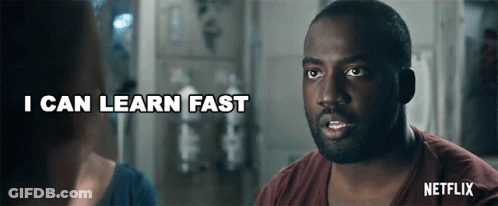 A Man With A Beard Says I Can Learn Fast In A Netflix Ad GIF