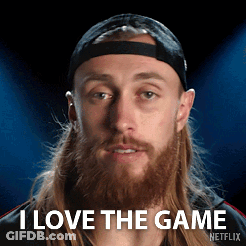 A Man With A Beard Says I Love The Game GIF