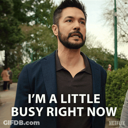 A Man With A Beard Says I 'M A Little Busy Right Now On Netflix GIF