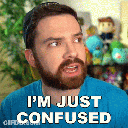 A Man With A Beard Says I 'M Just Confused In A Blue Shirt GIF