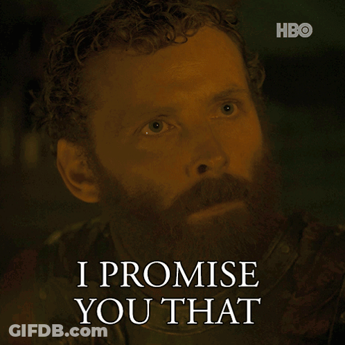 A Man With A Beard Says " I Promise You That " In Front Of Him GIF