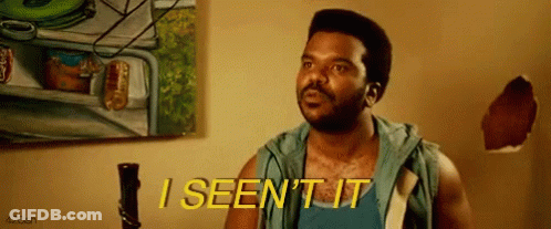 A Man With A Beard Says " I Seen It " In Front Of A Painting GIF