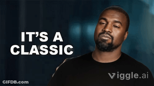 A Man With A Beard Says It 'S A Classic On A Blue Background GIF