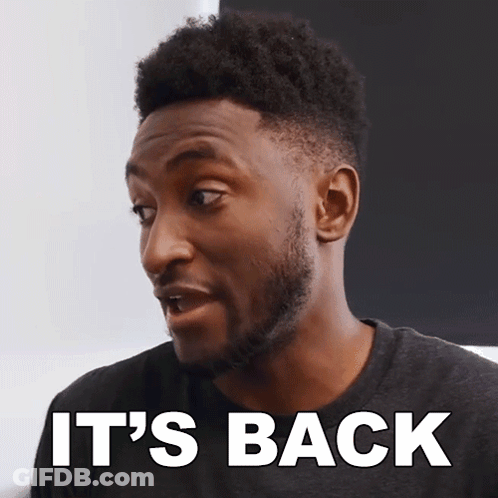 A Man With A Beard Says It 'S Back With His Mouth Open GIF