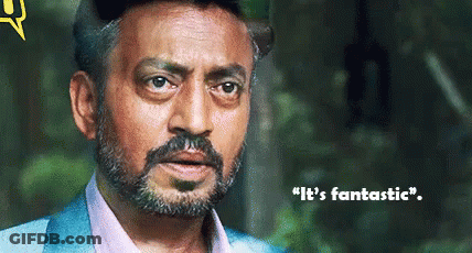 A Man With A Beard Says " It 'S Fantastic " In A Speech Bubble GIF