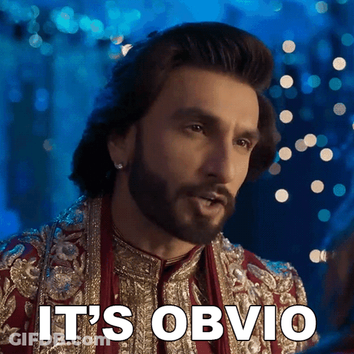 A Man With A Beard Says It 'S Obvio In Front Of A Blue Background GIF