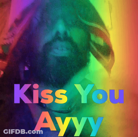 A Man With A Beard Says Kiss You Ayy GIF