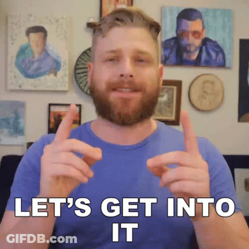A Man With A Beard Says Let 'S Get Into It With His Hands GIF