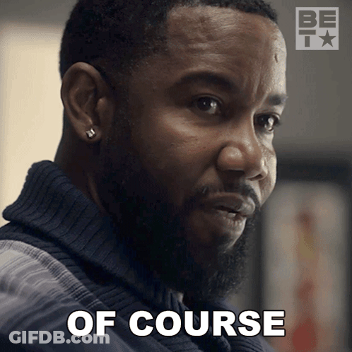 A Man With A Beard Says Of Course In Front Of A Bet Logo GIF