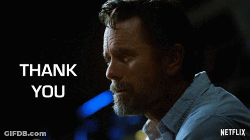 A Man With A Beard Says " Thank You " In A Netflix Ad GIF
