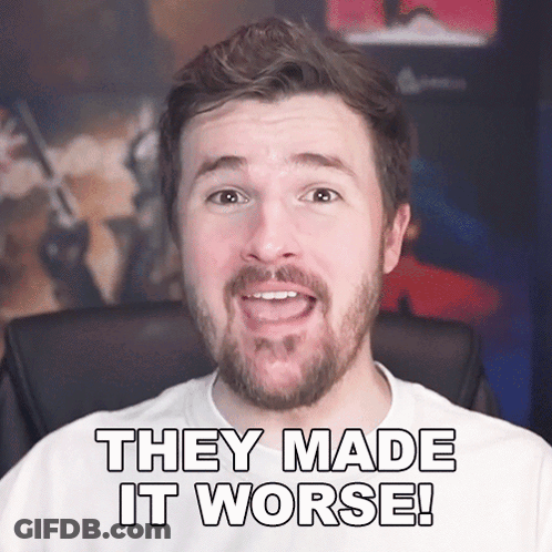 A Man With A Beard Says " They Made It Worse " In Front Of His Face GIF