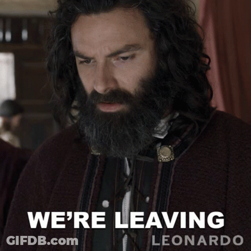 A Man With A Beard Says We 'Re Leaving GIF