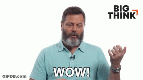 Man With Beard Saying Wow In Front Of Big Think GIF