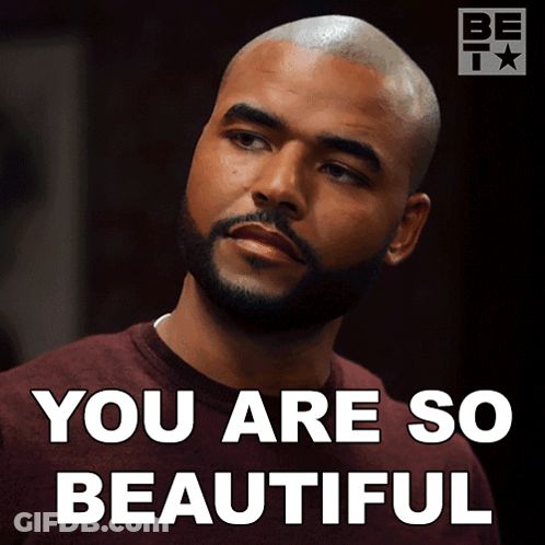 A Man With A Beard Says " You Are So Beautiful " In White Letters GIF