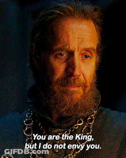 A Man With A Beard Says " You Are The King But I Do Not Envy You . " GIF